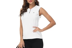 MoFiz Mujer Sin Mangas Camiseta Verano Deportiva Tank Top Transpirable con Cremallera