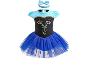 FMYFWY Costume Carnevale per Neonata Vestito da Principessa Pagliaccetto per Bimba Bambina Body Festa Compleanno Halloween Cosplay Natale Abiti con Archetto