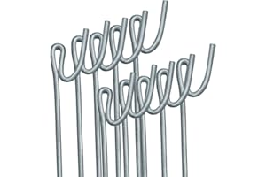 TuffLine™ Fencing Pins 125cm – Pack of 10 – Standard, Black Coated, Galvanised, Ribbed, Ribbed Galvanised – Heavy Duty Temporary Fence Posts (Standard Steel)