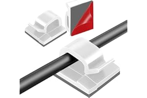 ZTVOWTO Cable Clips Self Adhesive 50 Pieces Desk Cable Management Clips Sticky Cable Clips for Lights and Decoration Wall Workshop Home Office Outdoors (White)