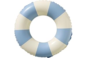 WINDFROMORT Flotador Rueda - Flotador Inflable - Flotador Rueda Adulto, PVC Resistente, Diseño Retro a Rayas, Fácil de Inflar, Ideal para Piscina, Playa y Lago (75x35cm)