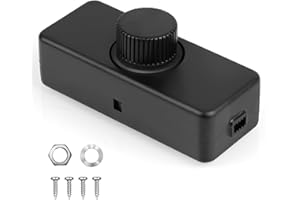 AXFEE Interruptor Regulador de Luz, Dimmer Led 220V, 220V-240V Regulador Intensidad Led, Potenciómetro Regulador de Luz con Interruptor, para 3-100W Lampara LED y Bombillas Regulables, Negro