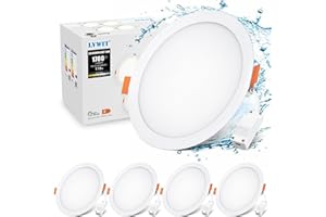 LVWIT Bathroom Ceiling Panels,16W Led Recessed Downlight Ceiling,Round Panel Light,Dimmable Led Spot Lights,1700LM,3000K,4000K,6500K,Led Downlights spotlights Ceiling for Living Room(4 PCS