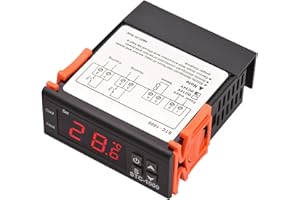 Daoco Controlador de Temperatura Digital STC-1000 Regulador de Temperatura Inteligente DC 24 V Soporte de termostato de refrigerador Calefacción/Enfriamiento/Corrección de Temperatura/Inicio