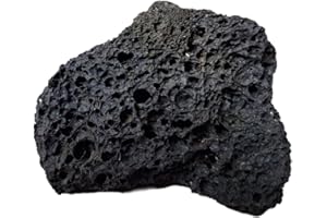 Natunae Roccia lavica Nera Decorativa per Acquario, Pietra vulcanica Decorazione Naturale per acquari (M/L) 16-23 cm