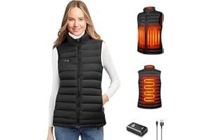 seenlast Heated Gilet Women, Heated Vest with 10000mah Power Bank, Heated Jacket with 4 Heat Zones,3 Heat Settings Lightweight Heated Body Warmer for Outdoor Camping Riding Hiking, Machine Washable
