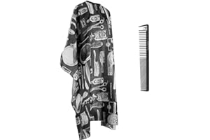 TRIIR Haarschneideumhang für Erwachsene Friseurumhänge Unisex Umhang Friseur zum Haare Schneiden Friseurumhang Salon Barber Cape Umhänge Friseur mit Haarschneidekamm, Schwarz
