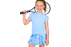 Autmor Traje de tenis para niña, camiseta sin mangas y falda de tenis, falda plisada con bolsillos interiores, traje deportivo para golf, bádminton y monopatín