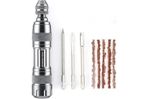 WASAGA Tubeless Tyre Repair Kit, Portable Bicycle Tire Tool with 5 Rubber Strips and 3 Tire Repair Drills For MTB Road Bike Maintain Simple Set