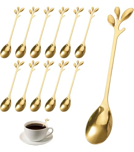 6 stuks gouden espresso lepel van roestvrij staal,gouden
