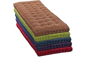 jHuanic – Coussin de banc 2/3 places en coton épais et chaud pour maison, cuisine, salle à manger, terrasse, balancelle, 8 cm (90 x 40 cm, marron)