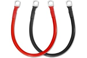 Gorffy Batteriekabel 30cm 2 Stück, Batteriekabel 35mm² 2 AWG, 12v Autobatterie Kabel mit SC35-10 Ringklemmen, M10 Kupferdraht Batterie Kabel, 12v Batteriekabel für Auto, Wohnmobil und LKW