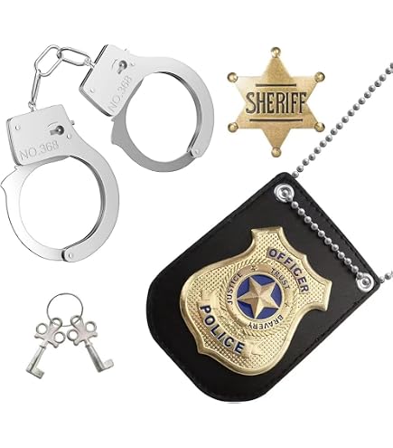 Badge De Police Pour Costume - Jeu De Rôle, Halloween, Cosplay - Broche Métal Galvanisé - Enfant Et Adulte