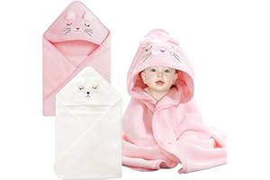 YJSDDNTY 2 Piezas Toalla Bebe,Cubierta para Toallas para bebés con Terciopelo de Coral,Toalla de baño con Capucha para bebé, 80 x 80cm