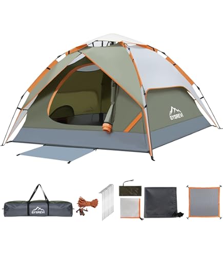 Campingzelt Für 3-4 Personen - Wasserdichtes Kuppelzelt Mit Moskitonetz