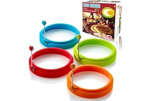HAO KAISEN Portauovo, stampo per pancake antiaderente rotondo in silicone（multicolore ）