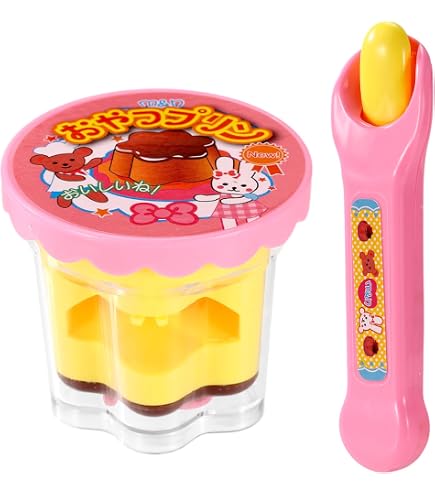 Ensemble Jouet Pudding Japonais – Cuillère, Fourchette, Baguettes, Glace, Assiette – Accessoires Dînette Enfant