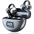 Clip on Earbuds, Open Ear Wireless Earbuds, Open Ear Clip Headphones Wireless Earbuds Bluetooth 5.4, IPX7 Waterproof & LED Power Display, True Wireless Bluetooth Headphones for Sport Workout Driving