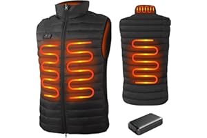 seenlast Beheizbare Weste, Heizweste Herren mit powerbank 10000 mAh, Weste Beheizbar Thermoweste Wärmeweste Herren Damen mit 3 Stufen Temperatur, 4 Heizzone, Maschinenwaschbar
