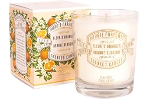 Panier des Sens - Candela Profumata ai Fiori d’Arancio - Candele Profumate per Casa - Candele Aromaterapia Relax - Lunga Durata & Stoppino in Cotone 100% Naturale - Vegan - 180g