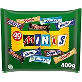 Mars Mixed Minis Assorted Chocolates 5 Varieties Bag Format 400 g | Assortment of Mars, Twix, Snickers, Bounty and Milky Way