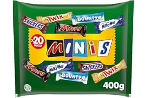 Mixed Minis, Caja Mezcla de Chocolatinas Mini (Mars, Twix, Snickers, Bounty e Milky Way), Disfruta de un Variedad de Sabores, Ideal como Regalo (400g)