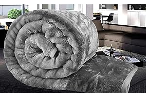 ARTISTIC FASHIONISTA* Artistic Fashionista New Thermal Charcoal Faux Fur Mink Throw Blanket Soft Warm Thick Bed Sofa Double King (King - 200x240cm), Charcoal Grey