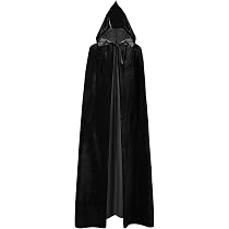 KINBOM Mantello con Cappuccio Halloween, Mantello di Velluto Costume da Strega Vampiro Mantello Lungo per Adulti Uomini e Donne Natale Halloween Cosplay (Viola