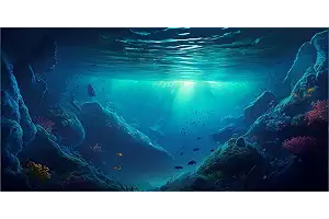 MIRRORANG 61x41cm Tanque de Peces Tropicales Cartel telón de Fondo río Cama & Lago Planta Acuática Fondo de Acuario Submarino