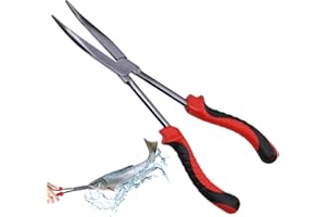 BEASAFY Pince Peche, 27,8 cm Décrocheur D'Hameçon Manche Long, Acier à Haute Teneur en Carbone Pince Peche Carnassier, Multifonction Fishing Pliers pour Attraper Les Poissons Prédateurs