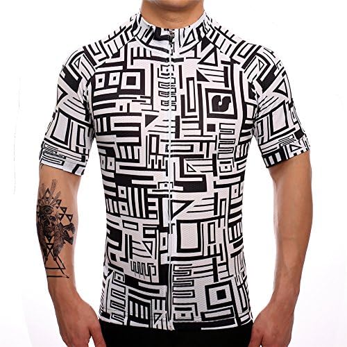 Surea White Black Classic Quick Dry Tops Comfortable Summer Cycling Jersey Bike Clothes XL