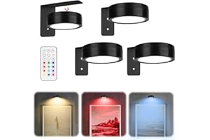 LIXSTYEA 3 Stück Bilderleuchte Kabellos - mit Fernbedienung, 13 RGB-Farben, einstellbare Lichthelligkeit, LED Magnetisches akku wandleuchte, bilderleuchte für Bilder, Kunst, Poster, Picture Lights for Wall