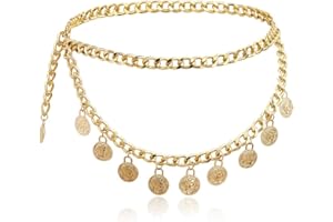 Zookey Gold Coin Waist Chain Summer Beach Belly Body Chains Nightclub Rave Body Chain Jewellery Accessory for Women and Girls