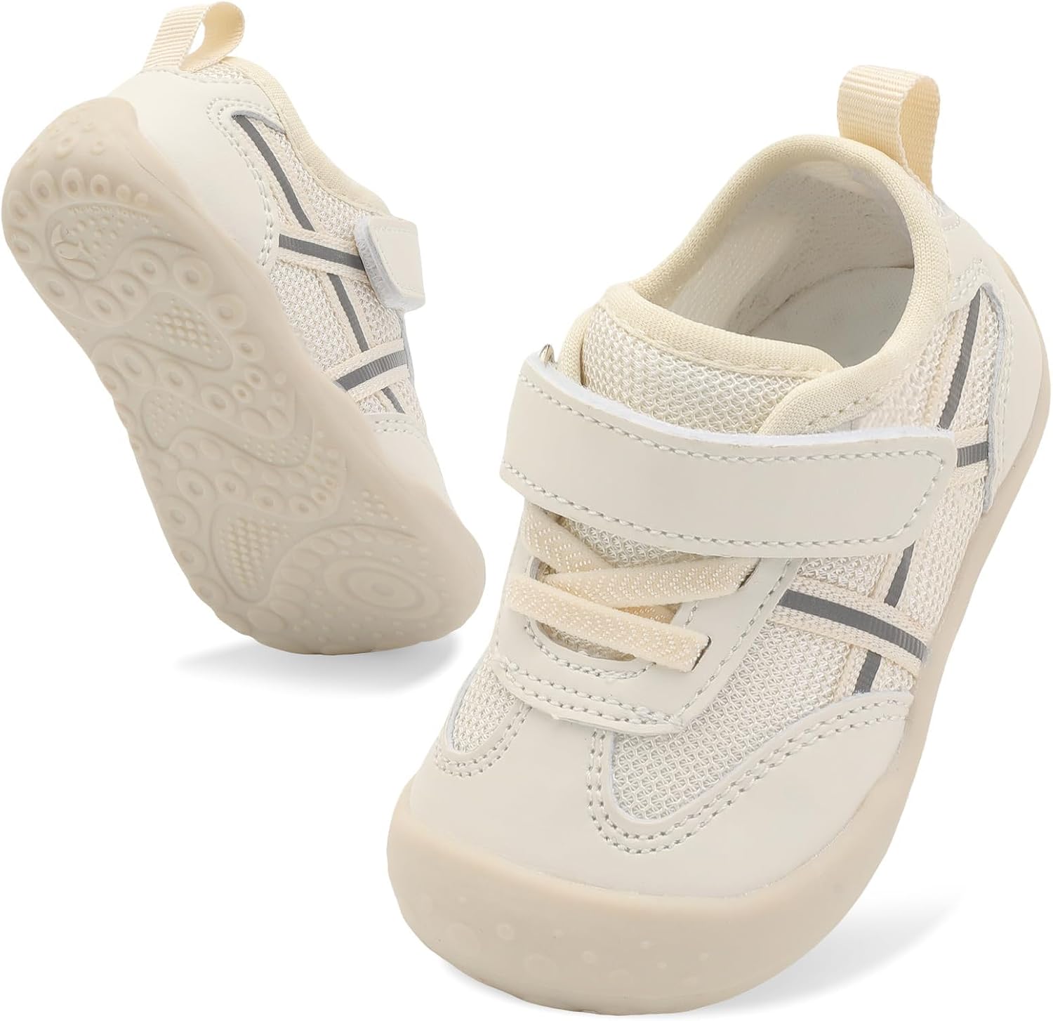 JIASUQI Baby Barefoot Shoes Boy Girls First Walking Shoe Infant Breathable Sneakers Lightweight Non-Slip Crib Shoes Indoor Outdoor