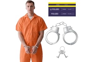 Alaoo Kajdanki z metalu, kajdanki, metalowa zabawka z kluczem, przestępca, skazany, policjant, zabawka, na Halloween, karnawał, imprezę tematyczną, odgrywanie ról do gier