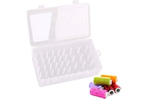 NAMIS Caja para Hilos de Coser 42 Carretes Organizador de Bobinas de Hilo Nulo Transparente Caja Hilos Bordado Organizador Hilos Costura de Plástico para Almacenar Hilo de Coser