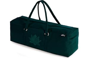 Yoga Studio Yoga Kit Bag | YKK Full Zipp Fastening Carrier Equipment Bag | Cotton Yoga & Pilates Unisex Mat Bag with Storage Pocket Compartments for Mats & Accessories | Fits Most Mat Sizes