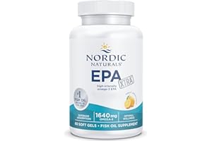 Nordic Naturals, EPA Xtra, 1640 mg di Omega-3, Olio di Pesce con EPA e DHA, Gusto Limone, 60 Capsule molli, Testato in Laboratorio, Senza Soia, Senza Glutine, Non OGM