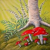 Acrylgemälde FLIEGENPILZE AUF DER LICHTUNG