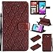 Produktbild Flip Handytasche für Galaxy A5 2016, Kucosy PU Leder Hülle Folio Brieftasche Schutzhülle für Galaxy A5 2016, Schöne Blumen der Weinlese für Mädchen Rattan Blumen Muster Design Handyhülle Tasche Flip Wallet Case mit Standfunktion Karteneinschub und Magnetverschluß im Bookstyle Anti-Scratch Handytasche Backcover Skin Brieftasche Ledertasche für Samsung Galaxy A5 2016, Braun