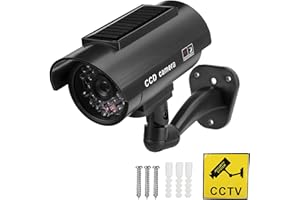 ‎FILFEEL Wodoodporna Kamera Symulacyjna Zasilana energią słoneczną - Imitacja Atrapy Bezpieczeństwa Fałszywa Kamera Typu z migającą diodą LED zapewniającą niezawodną ochronę Domu