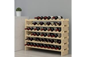 sogesfurniture Range Bouteille Vin 6 Étagères en Bois, Montage au sol, Porte-Bouteilles Casier à Bouteilles Bouteille pour 60 Bouteilles de vin, 110x30x80.5cm, Marron