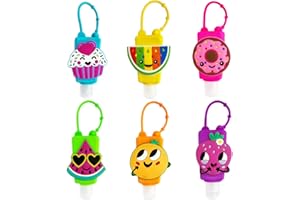 Ulife Mall Tragbare Reiseflaschen Set - 6 Stück 30ml Leckdichte Nachfüllbare Leere Plastikflasche mit Silikon Schlüsselbund, Reise Flaschen Reisebehälter für Fluessigseife, Lotion - Frucht