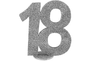 SANTEX Silver Glitter Number 18th Birthday with Stand