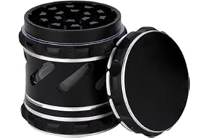 Spespo Herb Grinder,Large Size Aluminum Metal Grinder for Dry Herb,4 Piece 63mm/2.5inch Spice Grinder(Black)