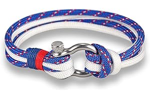 EXINOX Pulsera Nautica Hombre Y Mujer | Cuerda Nautica Acero Inoxidable