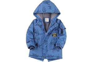 Nemopter - Piumino da ragazzo con cappuccio e stampa Dinosauro per bambini da 3 a 13 anni