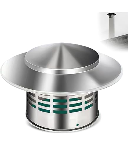 Tapa De Chimenea De Acero Inoxidable 304 - 300 Mm, Diseño Paraguas, Protección Contra Lluvia Y Hojas