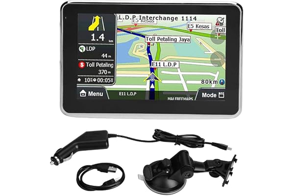 GPS Navigation Écran Tactile 5 Pouces pour Voiture DDR256M 8G MP3 FM Europe Cartographie 2023 Préinstallée, Écran Tactile Résistif