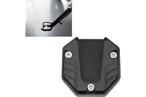 EIMSOAH Motorcycle Side Stand Plate Pad, High Strength Kickstand Pad Plate Support Accessory, Aluminium Alloy Extender Foot Side Stand, for Motorcycle (Black)